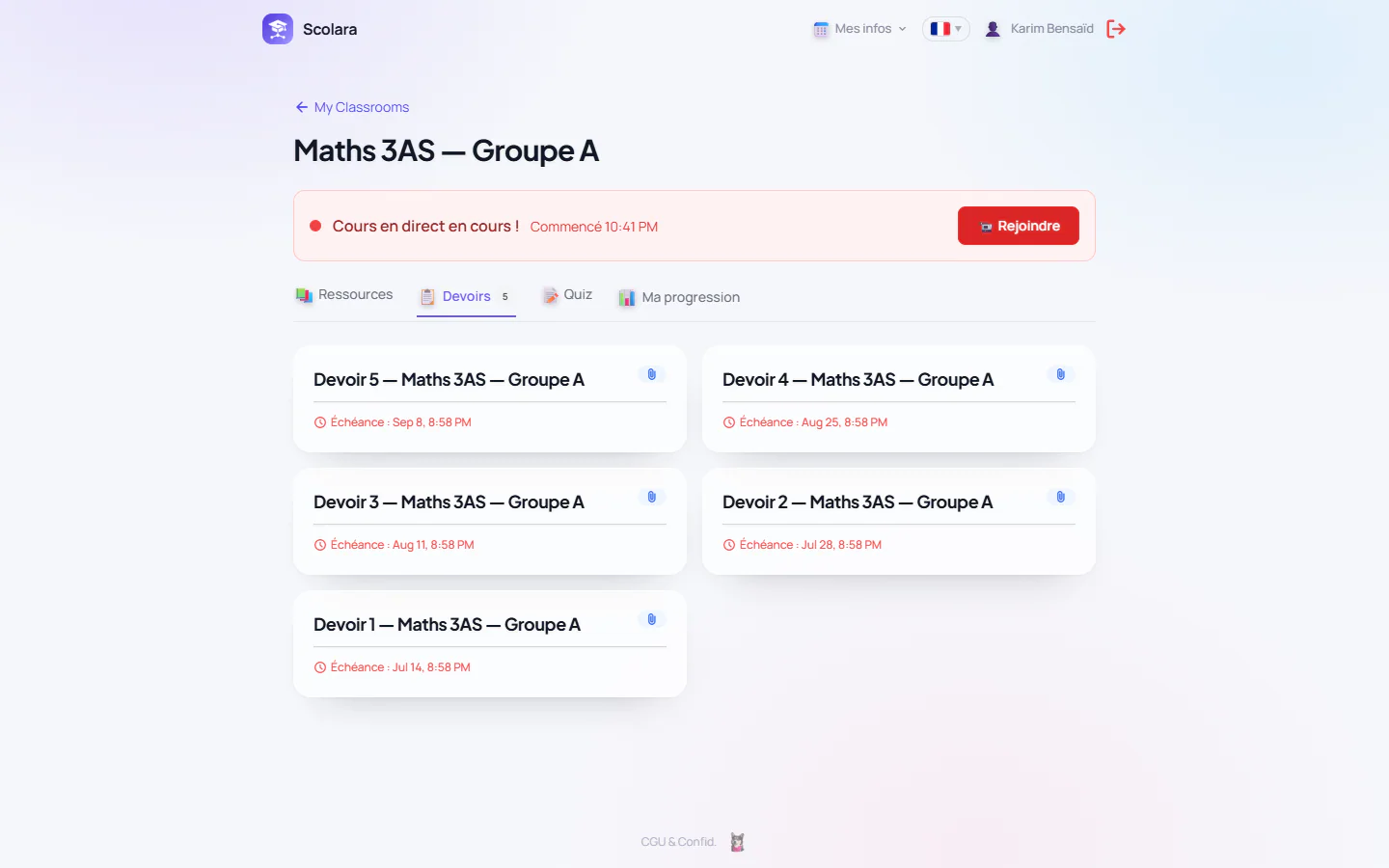 Student — Assignments