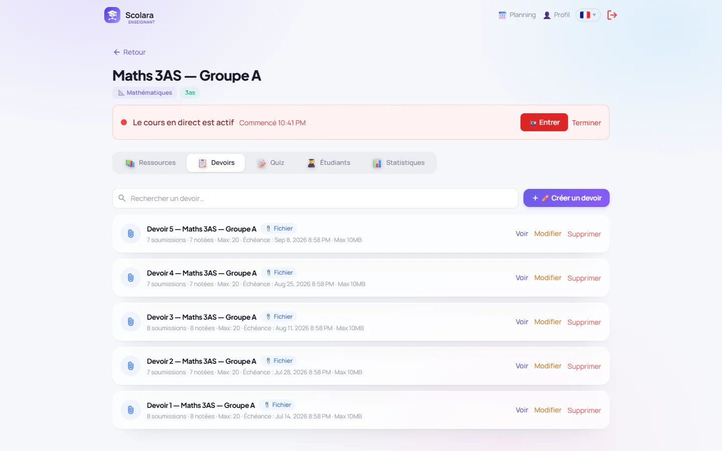 Teacher — Assignments
